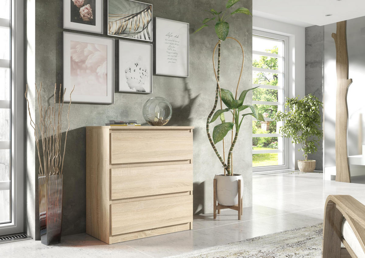 KOMMODE 70 Sonoma oak 70x39x78,5 cm - Sonoma Eiche, Holzwerkstoff (70/78.5/39cm) - Mobelsta