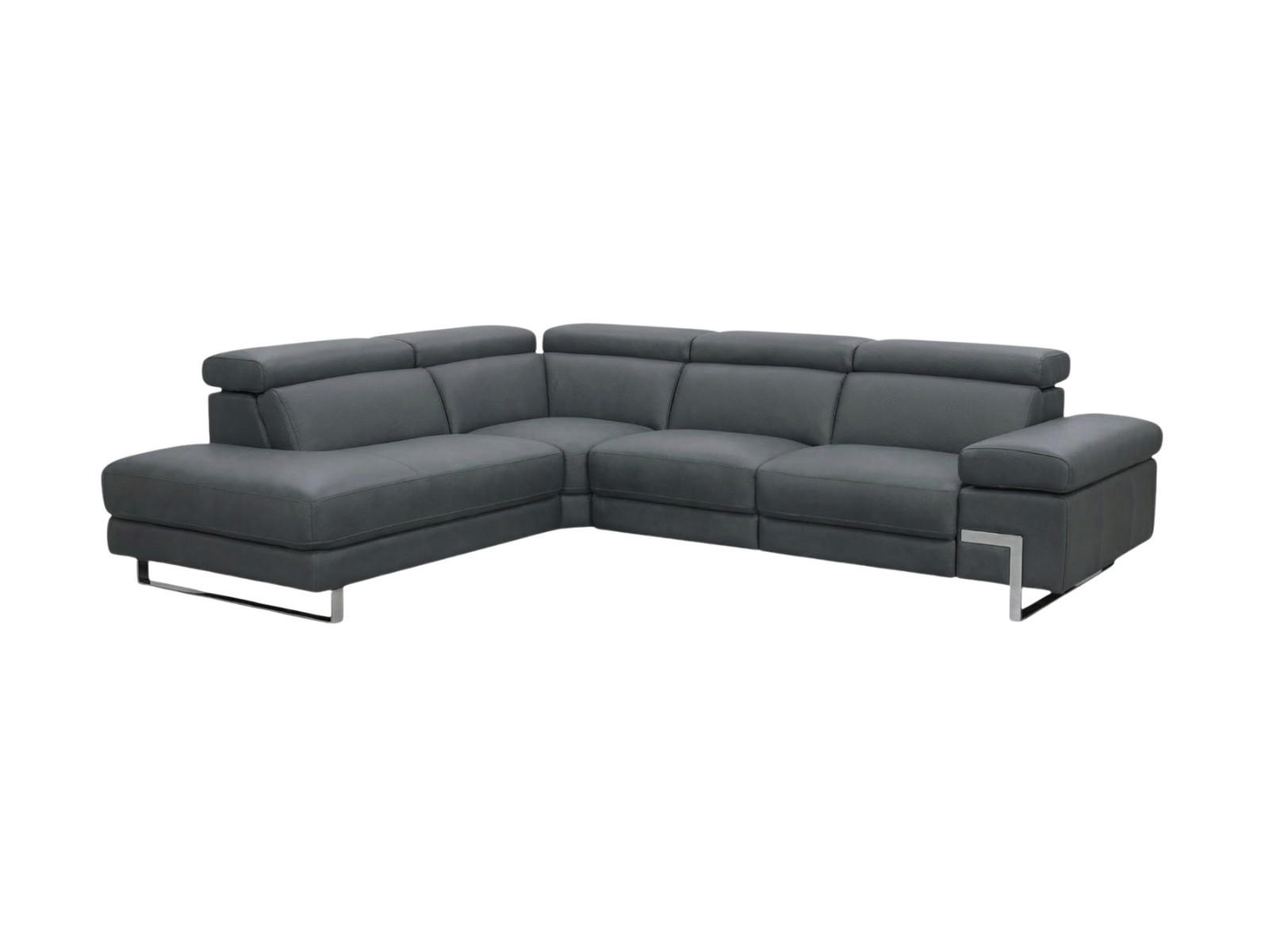 ECKSOFA Opera Echtleder Anthrazit - Anthrazit, Leder/Metall (218/269cm)