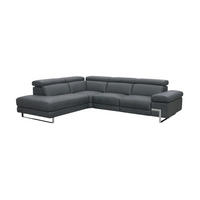 ECKSOFA Opera Echtleder Anthrazit - Anthrazit, Leder/Metall (218/269cm)