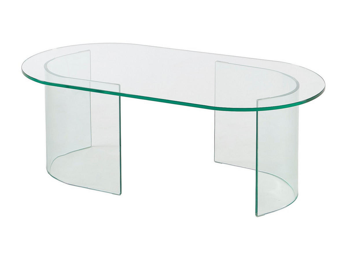 COUCHTISCH - gebogenes Sicherheitsglas - Transparent - NIZWA - Transparent, Glas (60/115/40cm) - Vente-Unique