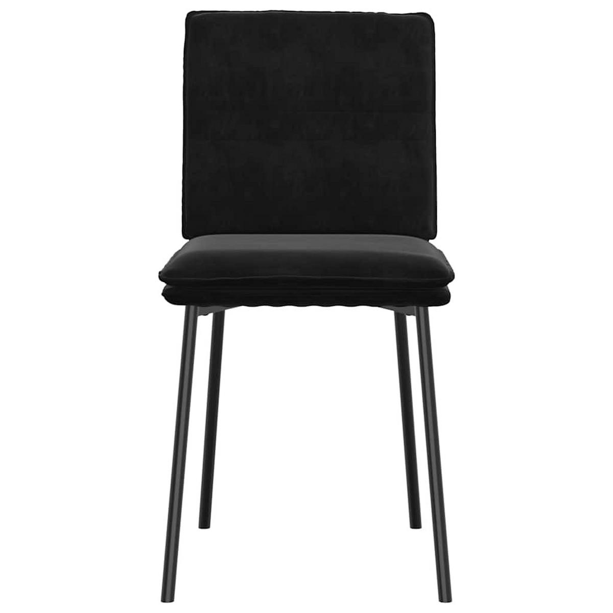 ESSZIMMERSTÜHLE 4 Stk. Schwarz Samt 45*54*83cm - Schwarz, Metall (45/83/54cm) - ZMH
