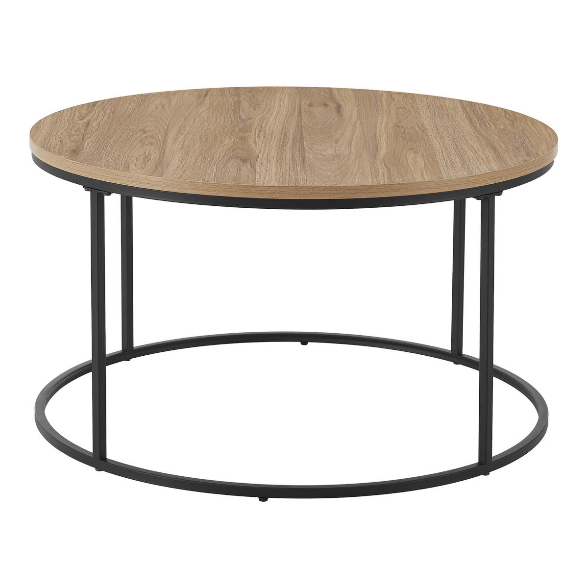 COUCHTISCH Kuhmoinen 45/80 cm - Schwarz/Braun, Holzwerkstoff/Metall (80/80/45cm) - [en.casa]