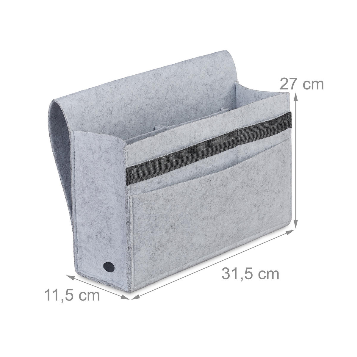 BETTTASCHE - Grau, Textil - Relaxdays