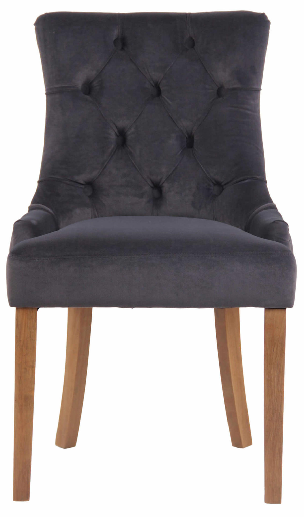 ESSZIMMERSTUHL Aboli Samt, antik-hell Dunkelgrau - Hellbraun/Dunkelgrau, Holz/Textil (55/92/58cm) - TPFLiving