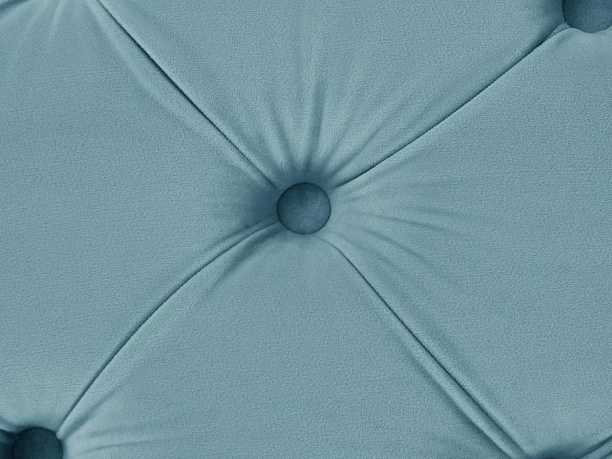 CHESTERFIELD-HOCKER - Samt - Pastellblau - EDWINA - Hellblau, Textil (62/44/103cm) - Vente-Unique