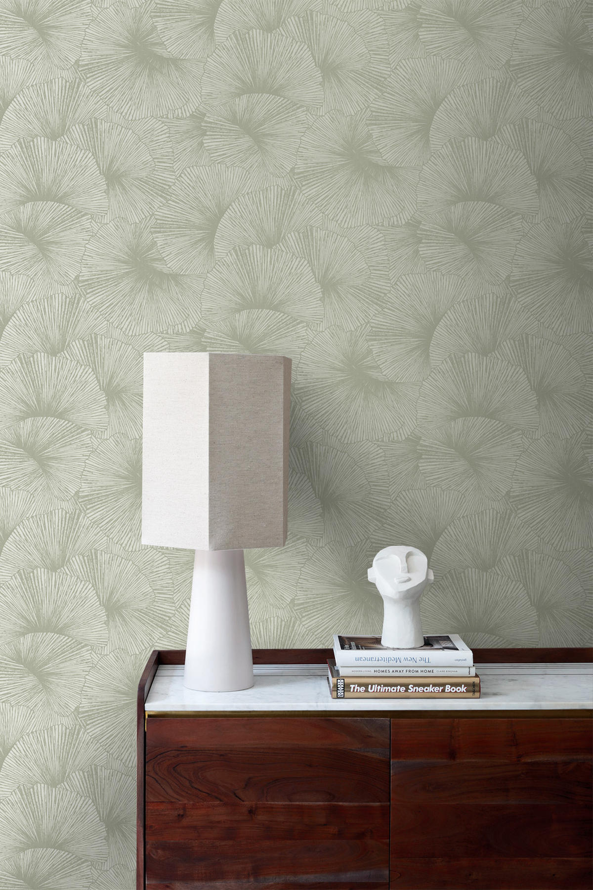TAPETE 3D Muster Blätter 53 cm x 10.05 m - Grün, Papier (53/1000cm) - Origin Wallcoverings