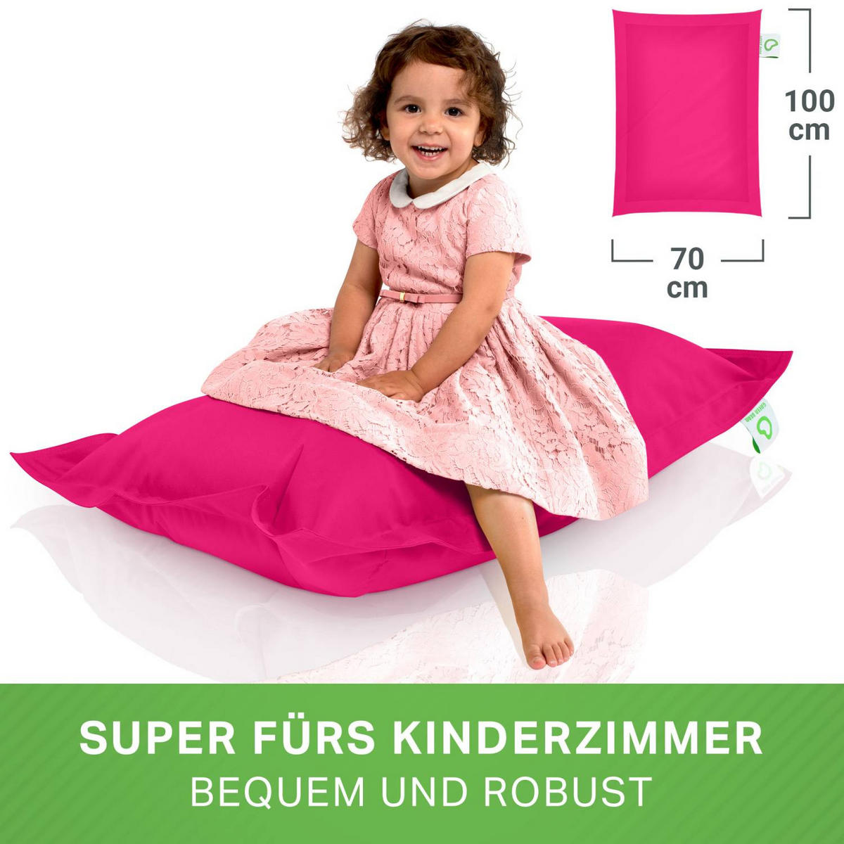 KINDER-SITZSACK 70x100cm - 70 Liter - Pink, Textil (70/10/100cm) - Green Bean