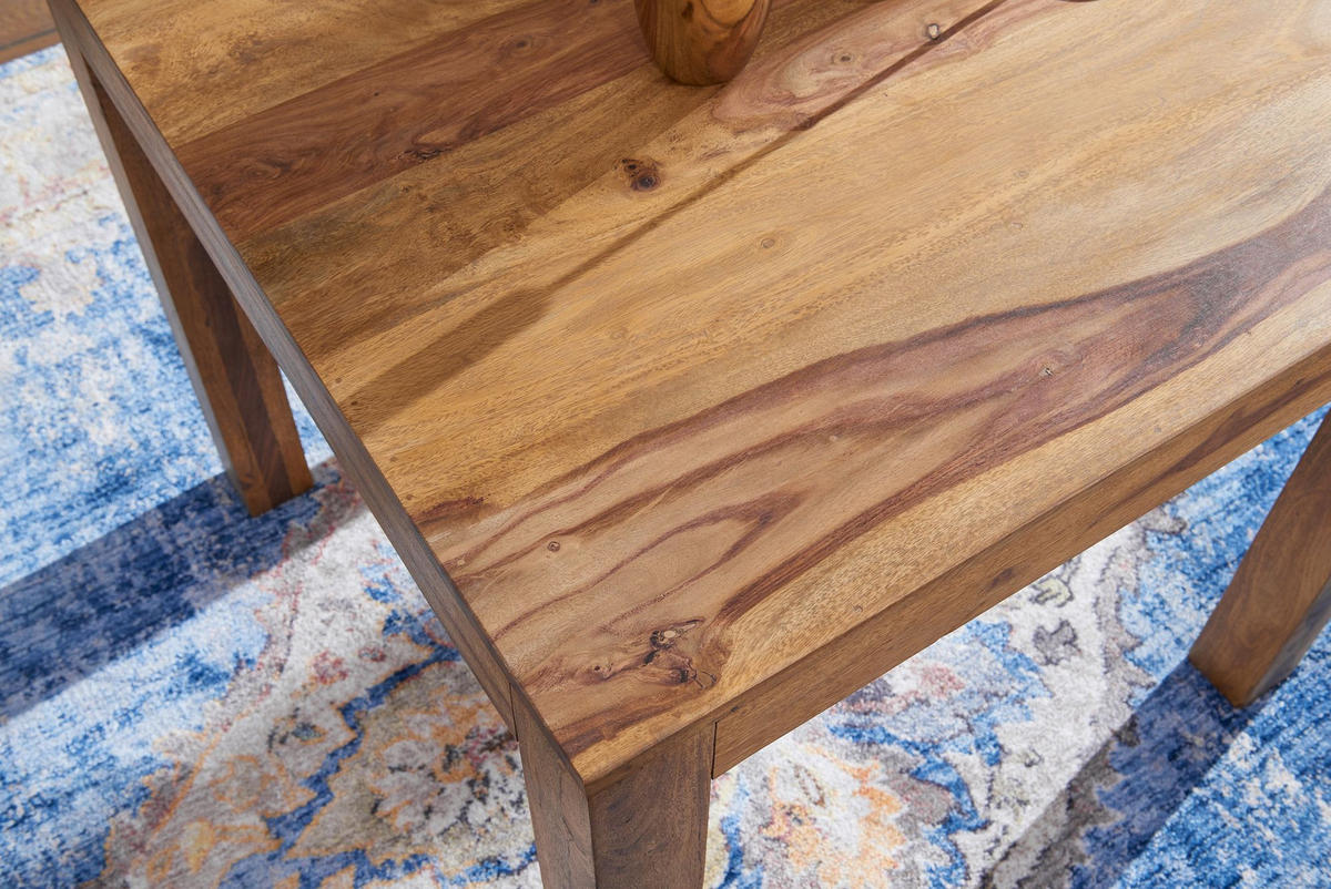 ESSTISCH Massivholz Akazie Rechteckig Handgefertigt NAKO, Braun 80x80x76 cm - Dunkelbraun/Braun, Holz (80/80/76cm) - KADIMA DESIGN