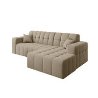 ECKSOFA L-förmiges Nimes Velours Stoff Beige Rechts - Beige, Holz/Kunststoff (265/168cm) - Kaiser Möbel