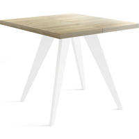 ESSTISCH Quadro quadratischer ausziehbarer, Sonoma Eiche 100-150/100/76 cm - Weiß/Sonoma Eiche, Holz/Holzwerkstoff (100/100/76cm) - WFL GROUP