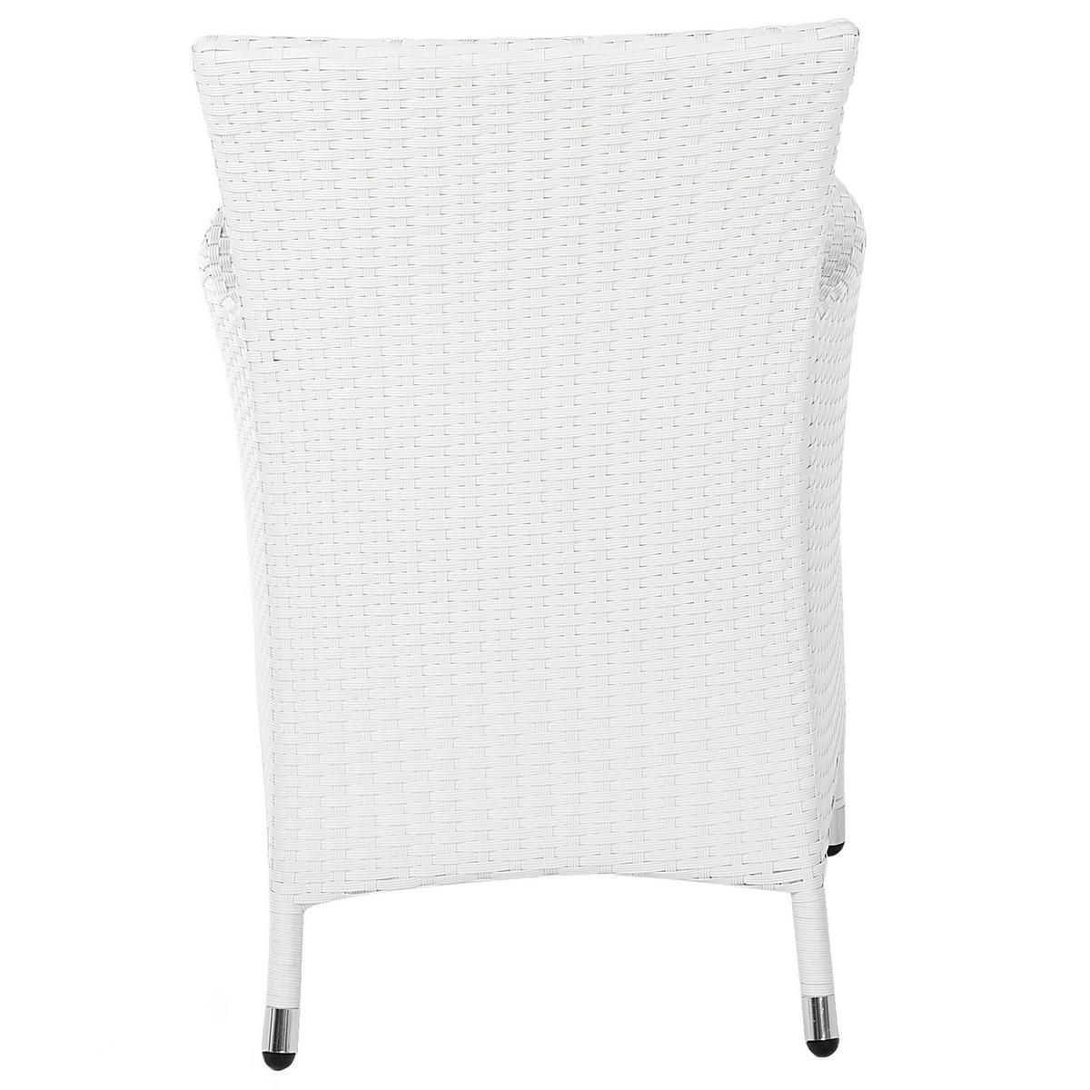 GARTENSESSEL 2er-Set PE Rattan weiß Italy - Weiß, Kunststoff (46/86/60cm) - Beliani