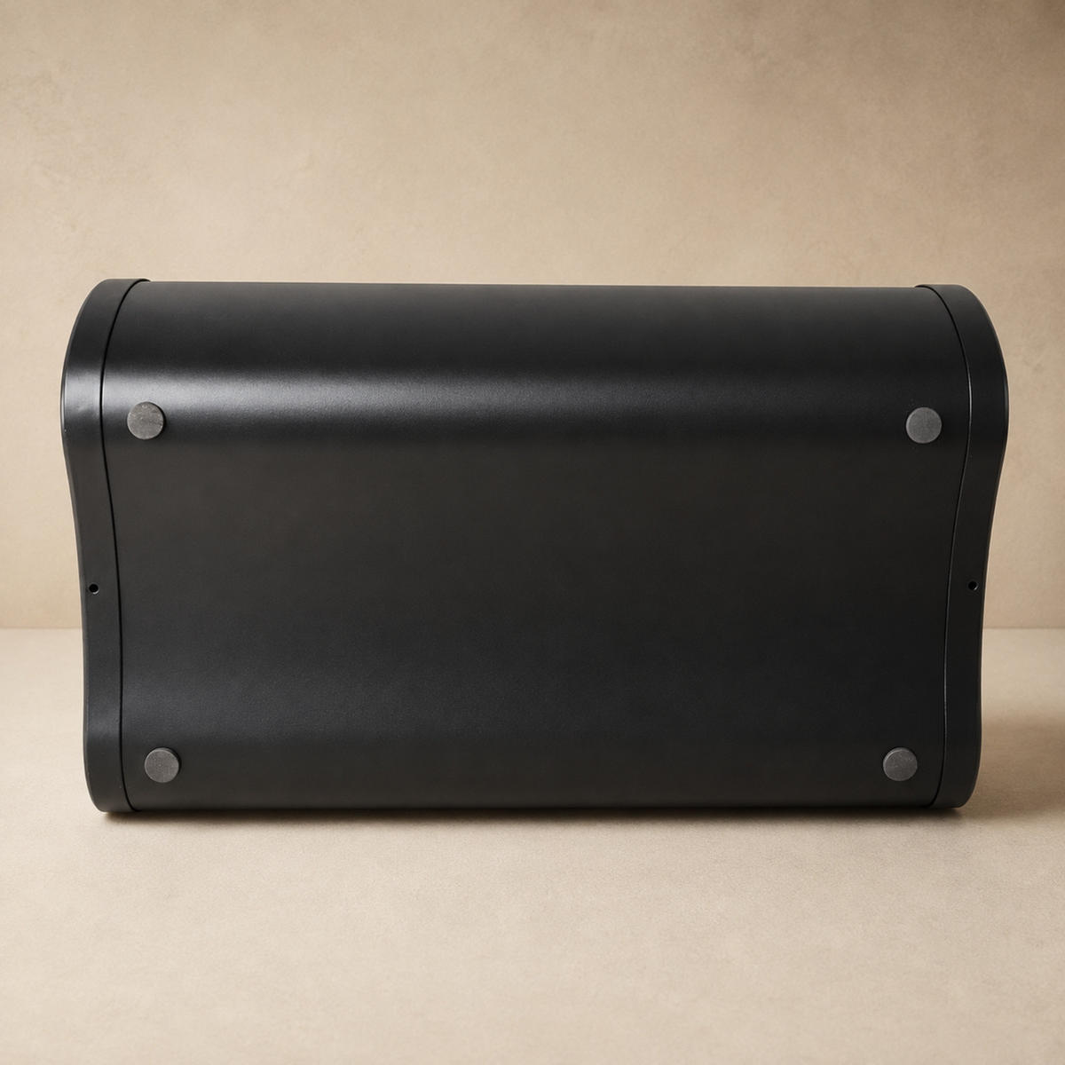 METALLBROTKASTEN mit Bambusrollo 38/25/20 cm - Schwarz, Metall (25/20/38cm) - AROMELIO