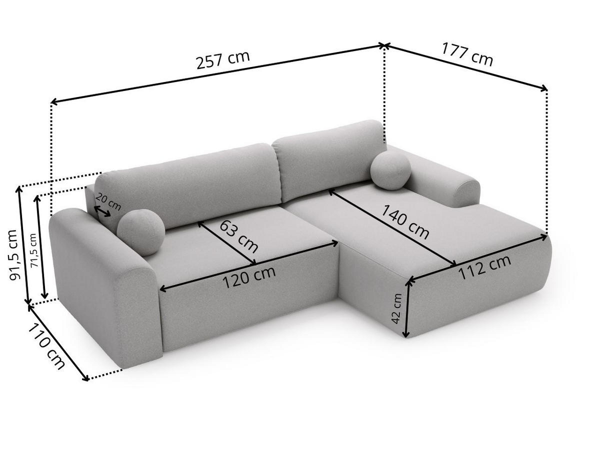 ECKSOFA Savana Grün Links - Grün, Holz/Textil (257/177cm) - Graingold