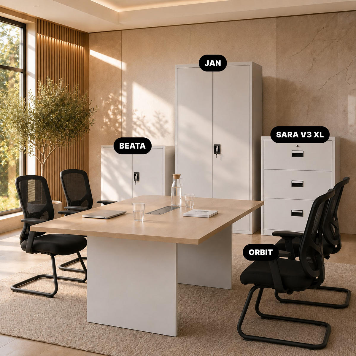 AKTENSCHRANK SARA XL V3 102x90x60 cm - Weiß, Metall (90/102/60cm) - Jan Nowak