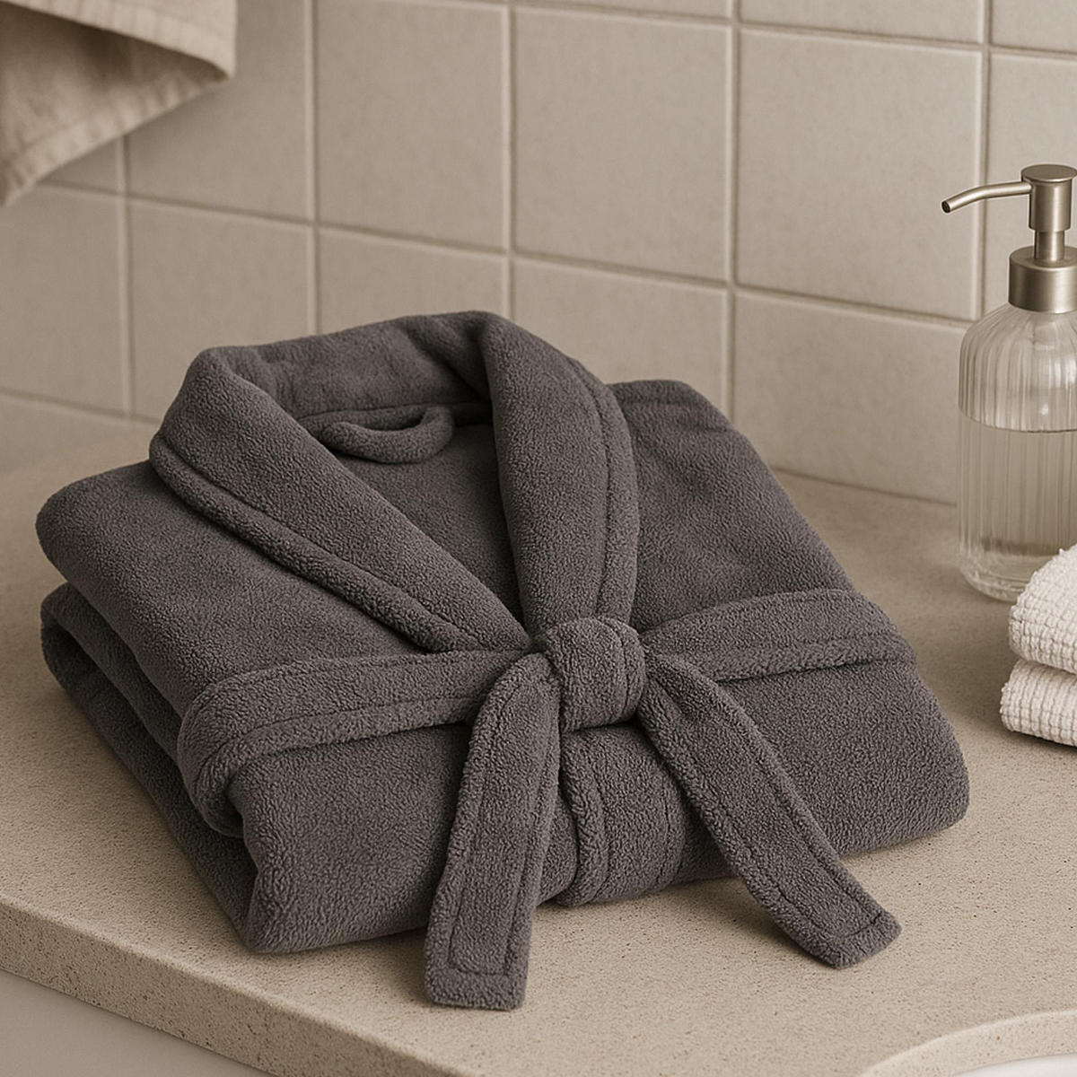 BADEMANTEL Übergrößen ( 4XL -6XL ) Grau 4XL - Grau, Textil (4XLnull) - Bestlivings