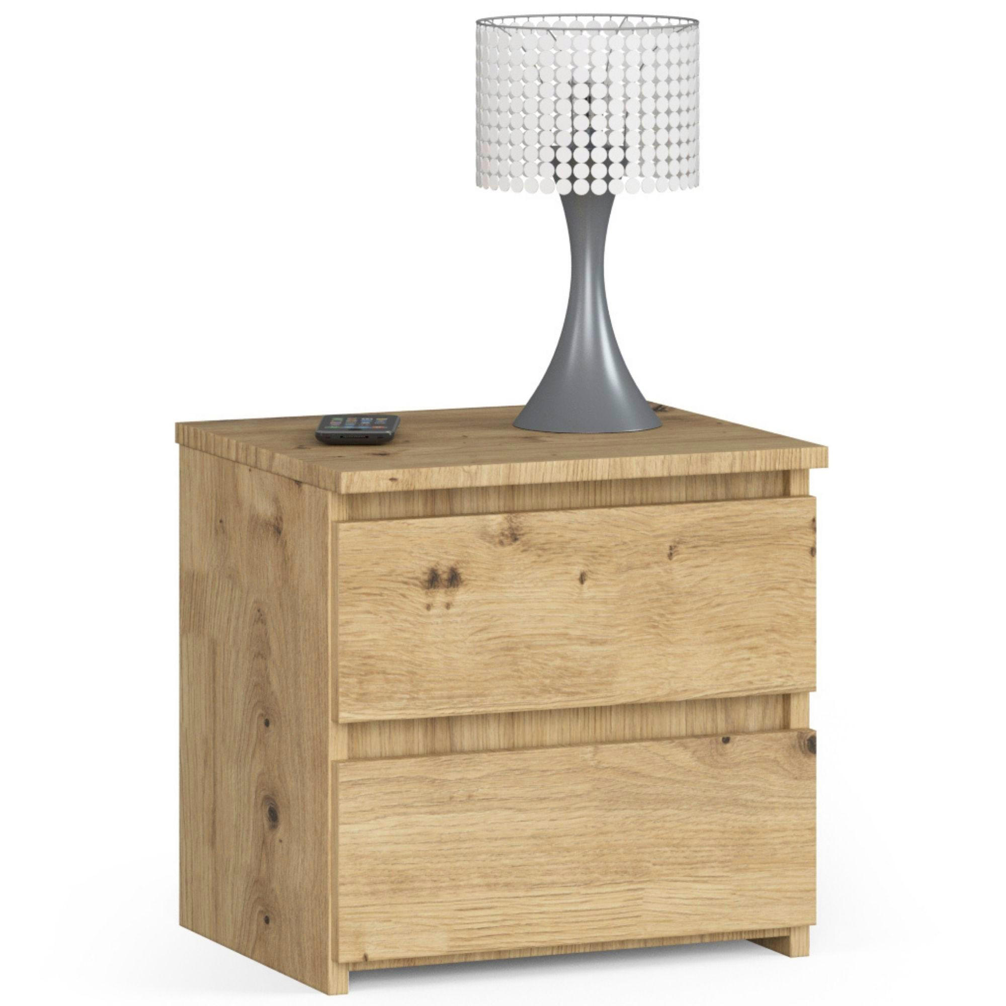 NACHTSCHRANK Eiche Artisan 40x35x40 cm - Eiche Artisan/Sonoma Eiche, Holzwerkstoff (40/40/35cm) - Akord