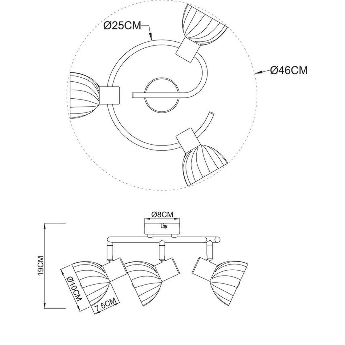 DECKENLEUCHTE Metall Schwarz Glas Rondell - Schwarz, Glas (46/46/19cm) - Globo Lighting