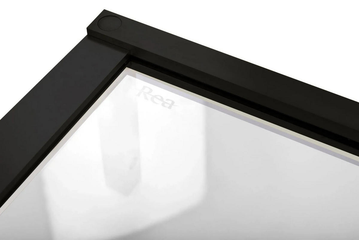 DUSCHKABINE Rea Hugo Double Black 100x100 - Schwarz, Glas (100/100/200.5cm) - REA