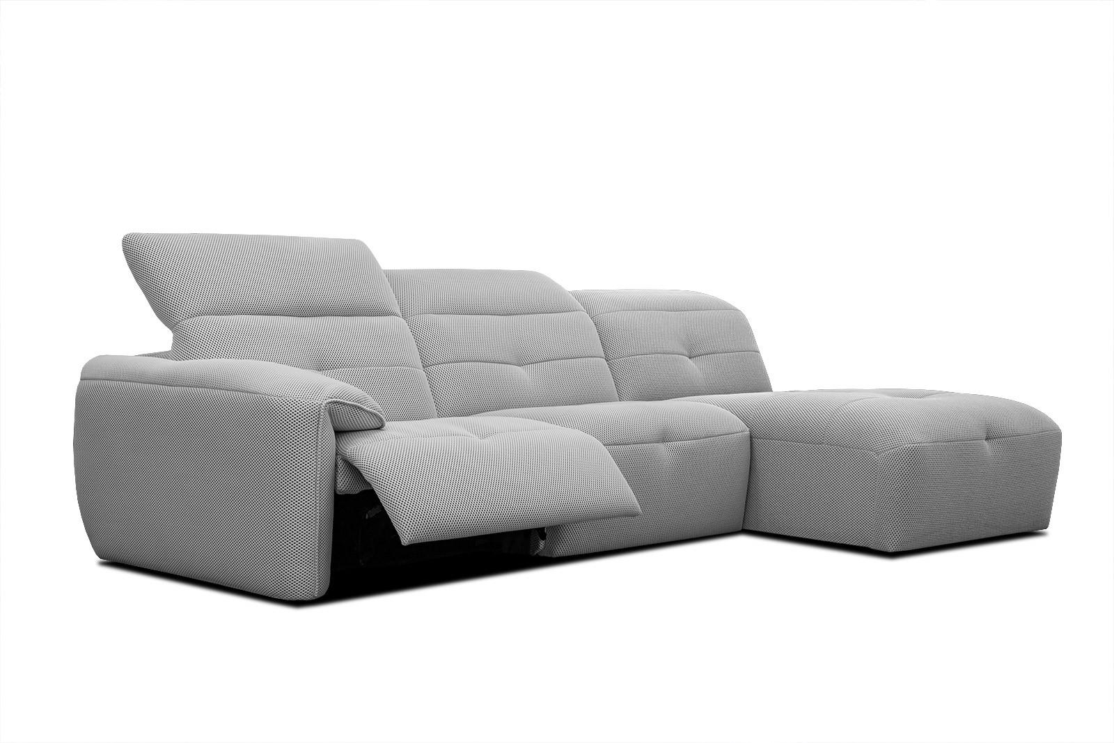 ECKSOFA TRENTO 4-Sitzer mit 1 Relaxfunktion, grau - Schwarz/Grau, Holzwerkstoff/Kunststoff (262/165cm) - Courtois Laville