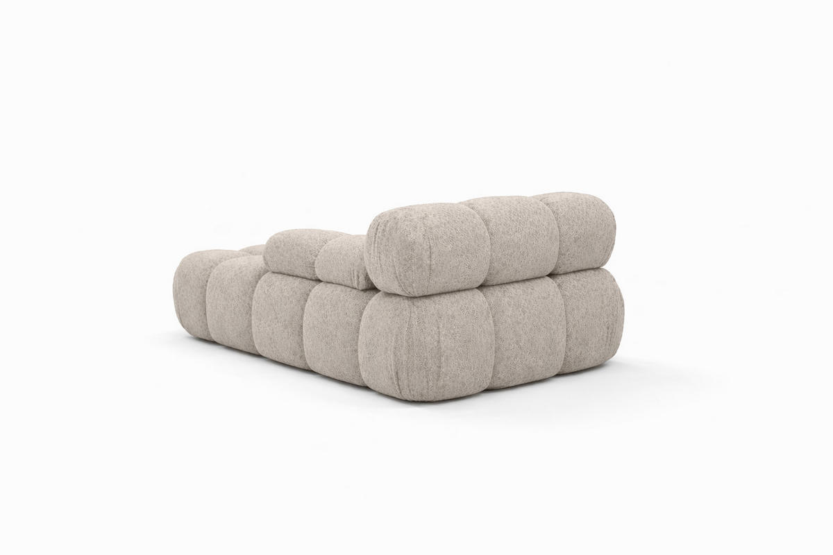 CHAISELONGUE Modular, Bouclé-Stoff Abriamo, Beige, Links, Selia - Beige, Holz (95/70/160cm) - Kaiser Möbel