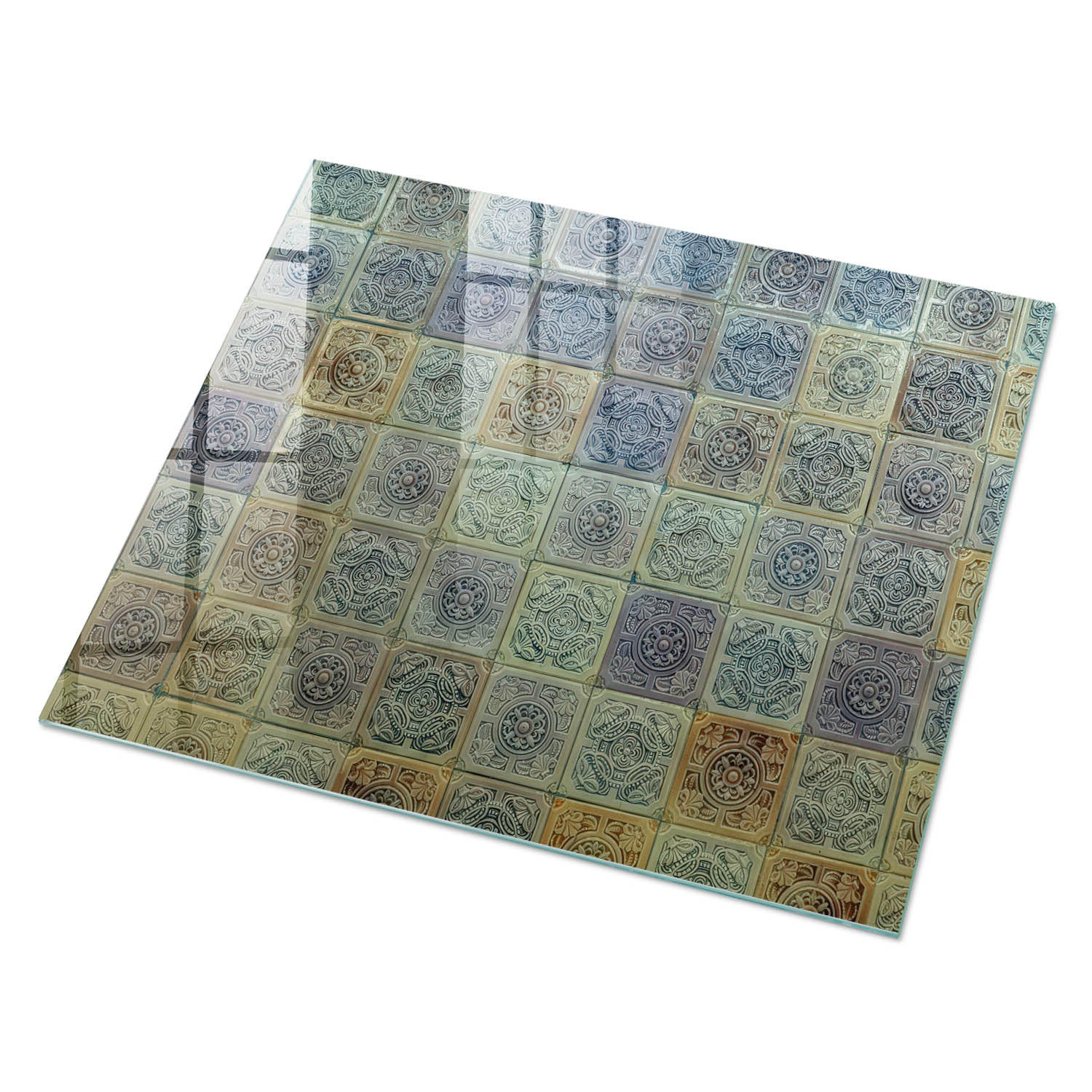 GLASPLATTE 80x60 cm – Pastellmosaik - Schwarz, Glas (0.4/80/60cm) - ArtPrintCave