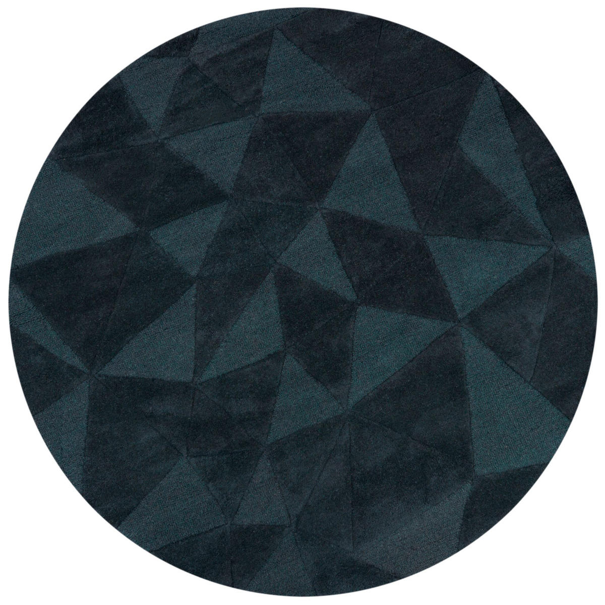 WOLLTEPPICH Hoch-Tief-Design, designstark DEBEN TROY - Türkis, Textil (160/160cm) - KADIMA DESIGN