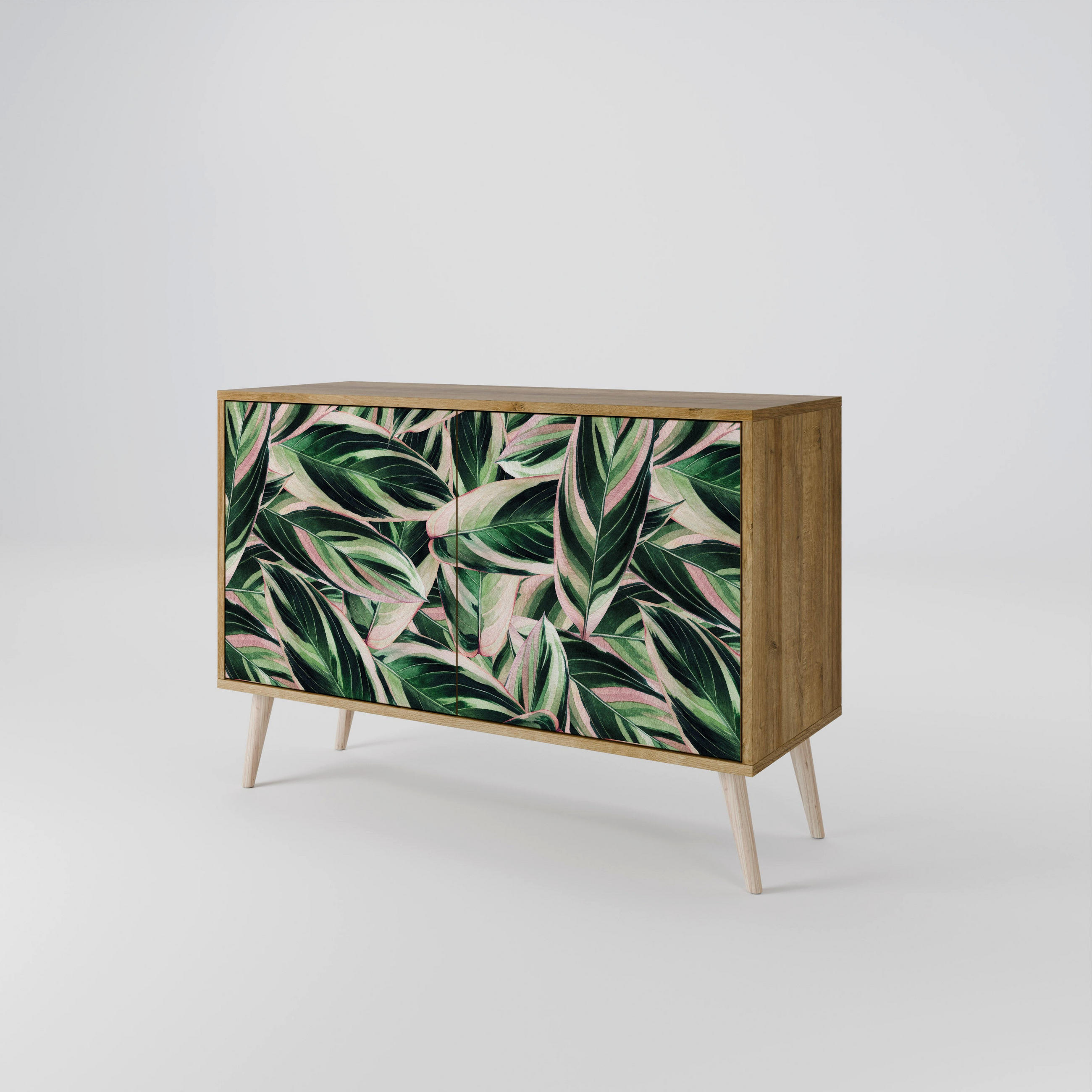 SIDEBOARD EERIE STROMANTHE, Eicheneffekt, 111x42x57,5 cm, 2 Türen - Eiche Artisan, Holz (111/57.5/42cm) - SpaceRebels
