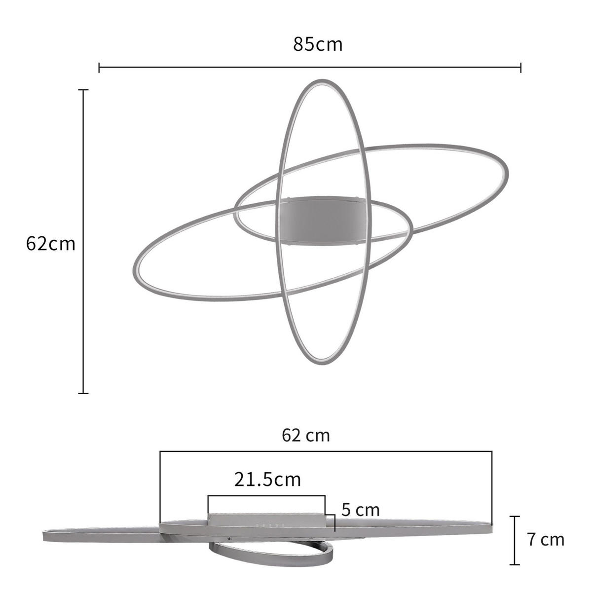LED-DECKENLEUCHTE Zoe 85/62/7cm - Weiß, Metall (85/62/7cm) - ZMH