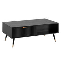COUCHTISCH Schwarz Eiche-Dekor mit Stauraum 110x60x43 cm Metallbeine - Goldfarben/Schwarz, Holzwerkstoff/Metall (60/110/43cm) - KADIMA DESIGN