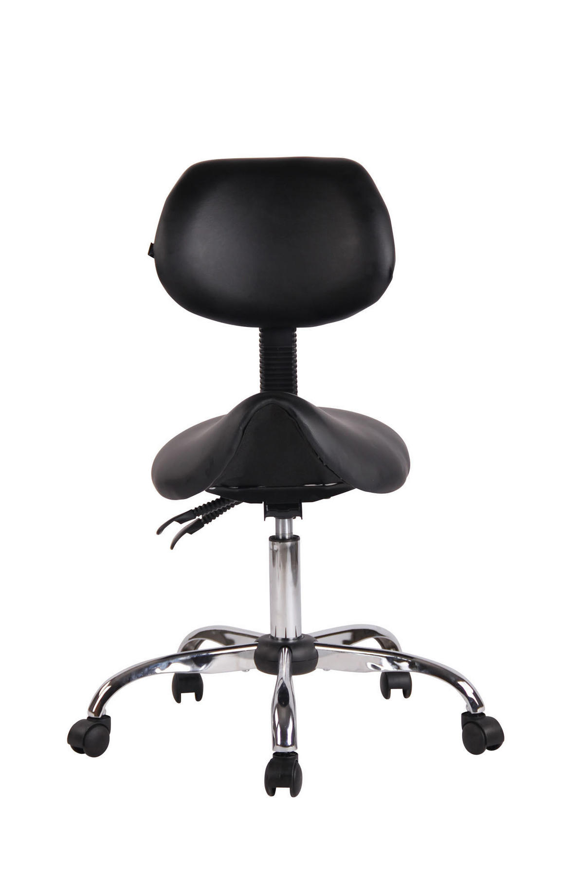 HOCKER Lederlook schwarz - Chromfarben/Schwarz, Textil/Metall (58/88/58cm) - CLP