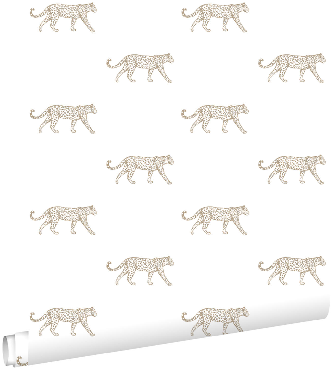 TAPETE Panter 53 cm x 10.05 m - Weiß, Papier (53/1000cm) - ESTAhome