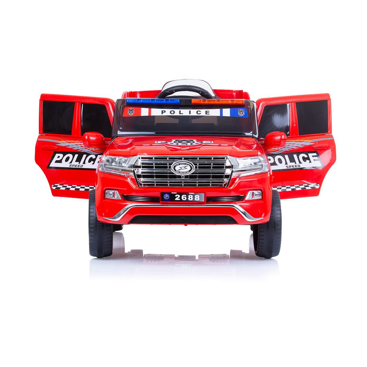ELEKTROAUTO Patrol rot Fernbedienung, MP3-Anschluss Sicherheitsgurt - Rot, Kunststoff (95/63/51cm) - Chipolino