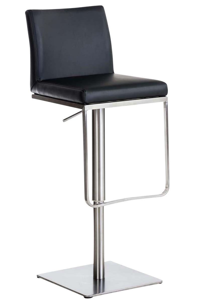 BARHOCKER Panama 86x42x44 cm schwarz - Schwarz, Leder (42/86/44cm) - furnicato