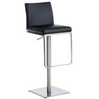 BARHOCKER Panama 86x42x44 cm schwarz - Schwarz, Leder (42/86/44cm) - furnicato