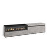 LOWBOARD Elektrokamin, zementgrau, 200/35/45cm - Hellgrau, Holzwerkstoff (200/45/35cm) - Skraut Home