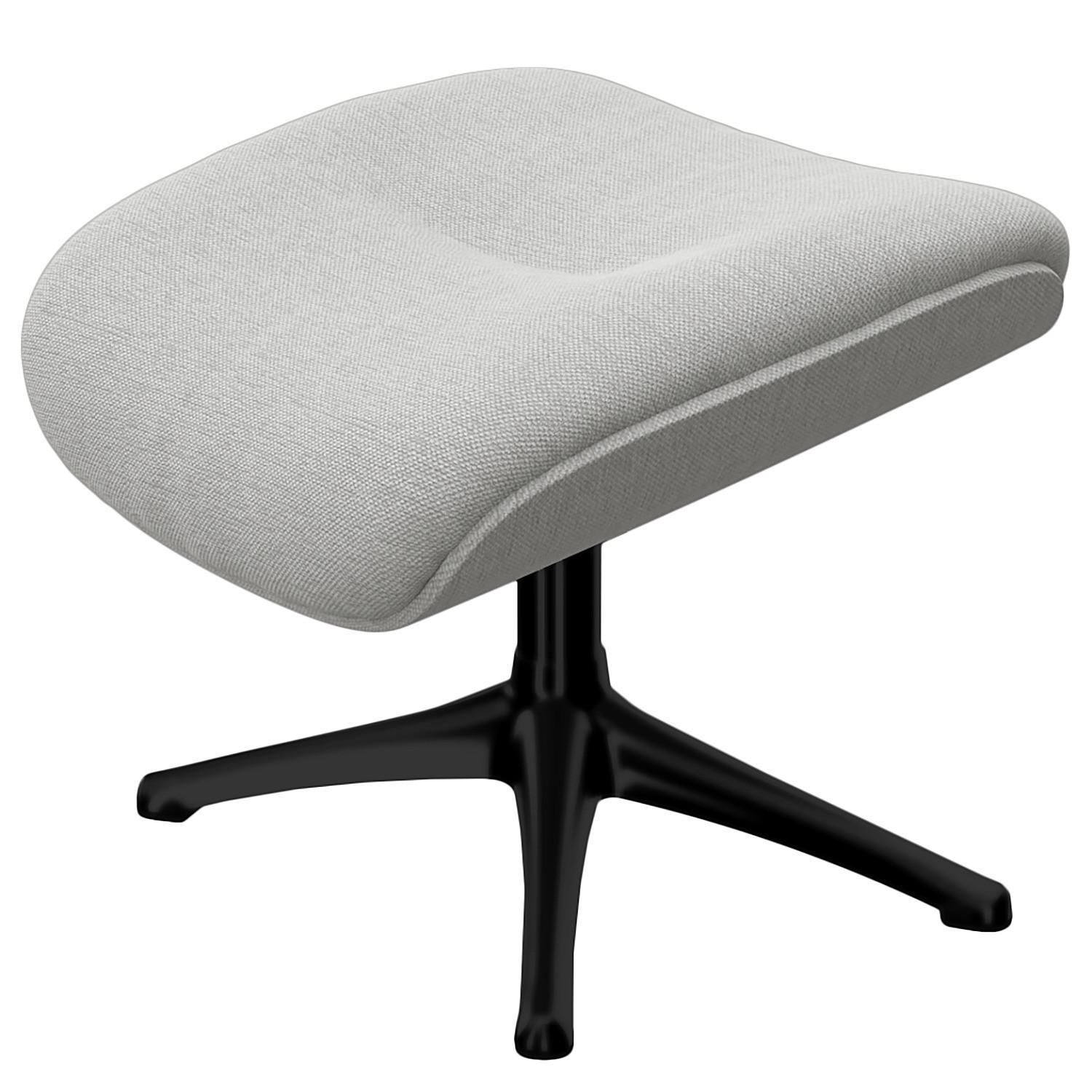 POLSTERHOCKER - Hellgrau/Schwarz, Textil/Metall (44/39/49cm) - home24