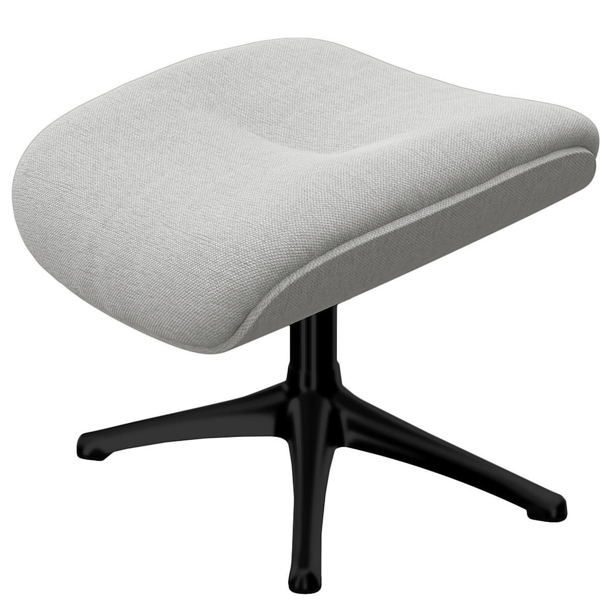 POLSTERHOCKER - Hellgrau/Schwarz, Textil/Metall (44/39/49cm) - home24