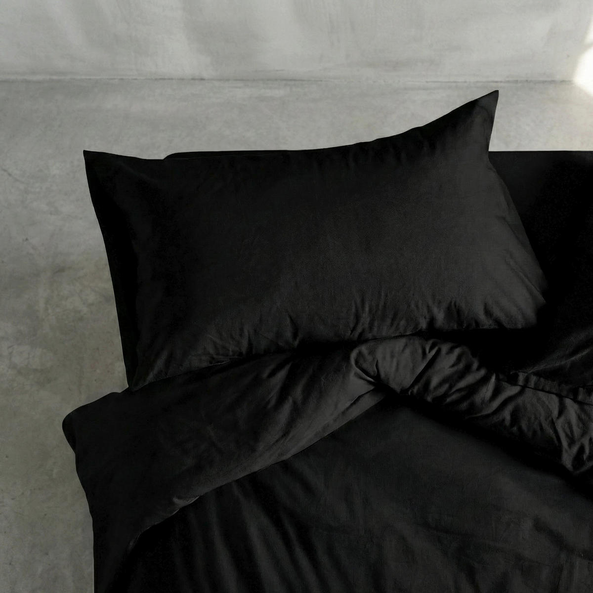 KISSENBEZUG Basic Schwarz 45x155 cm - Schwarz, Textil (45/155cm) - Happy Friday