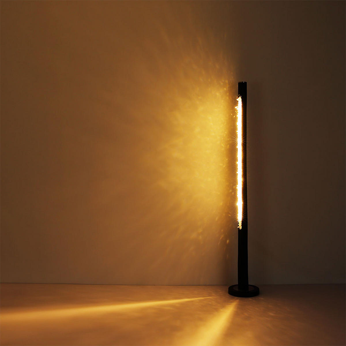 LED STEHLEUCHTE Holz Acryl Schwarz - Schwarz, Holz (23/23/151cm)