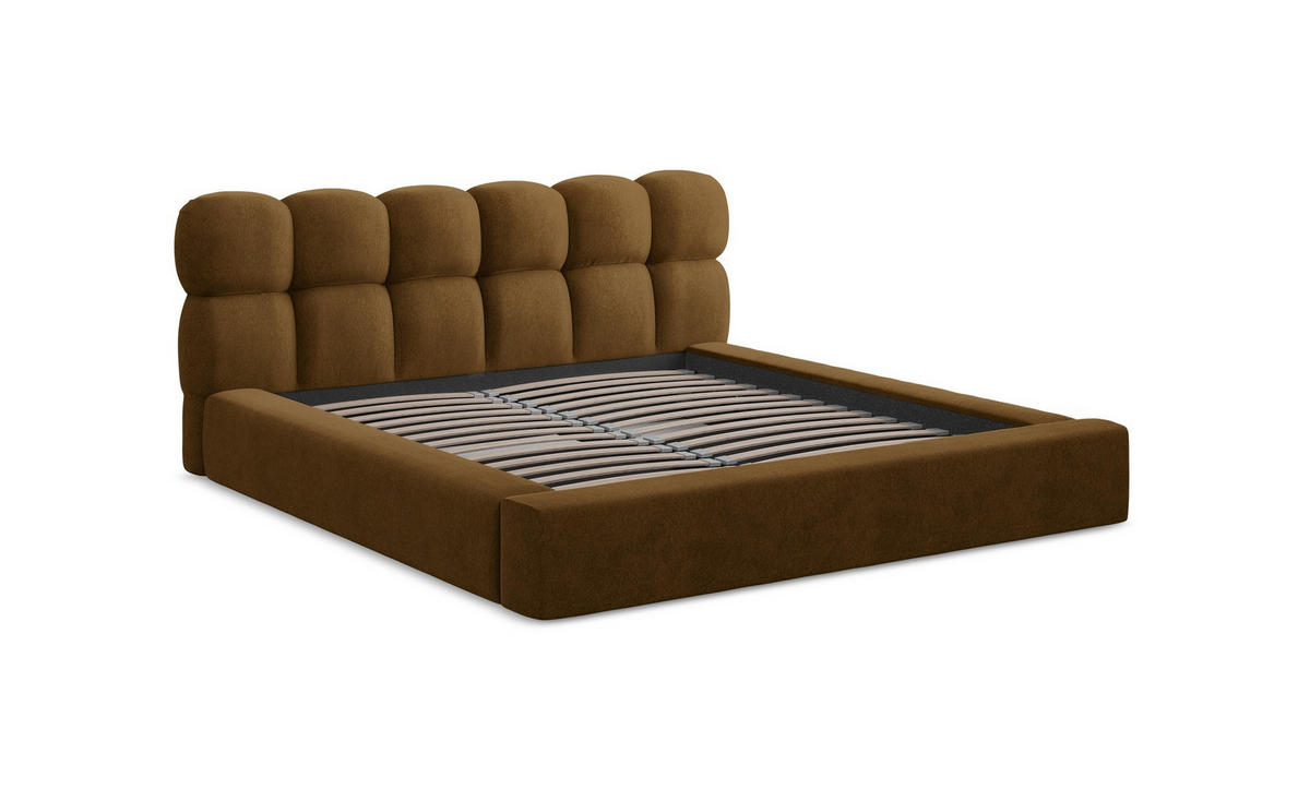 POLSTERBETT mit Bettkasten und Lattenrost 198x238 Grün - Schwarz/Grün, Kunststoff/Textil (160/200cm) - Makamii