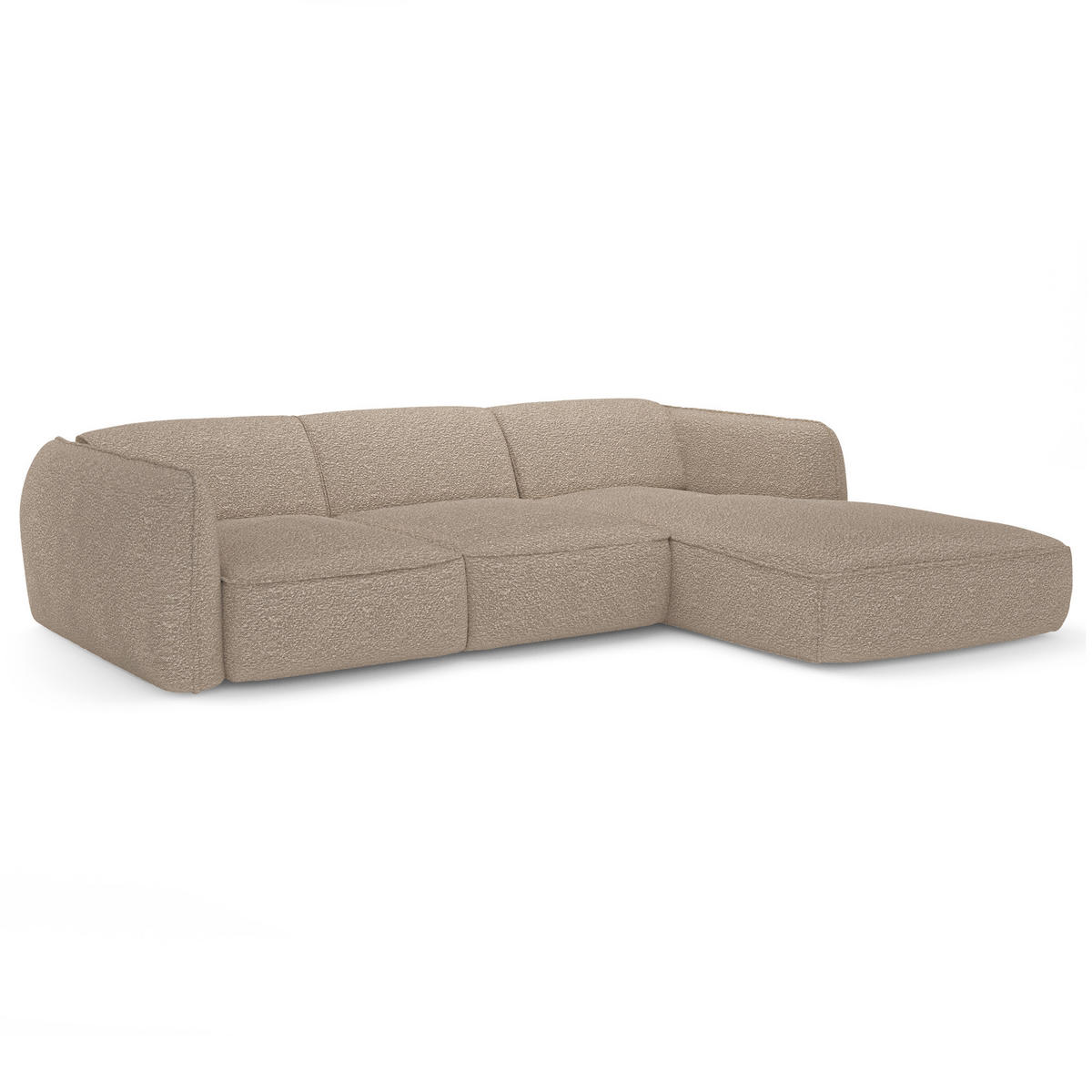 ECKSOFA RECHTS Bouclé-Stoff Taupe 272cm - Taupe, Textil (272/165cm) - Sia Home