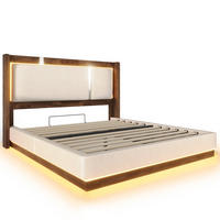 STAURAUMBETT 180/200 cm DE-32471 mit LED Beige - Beige, Holz (180/200cm) - ComfortXL