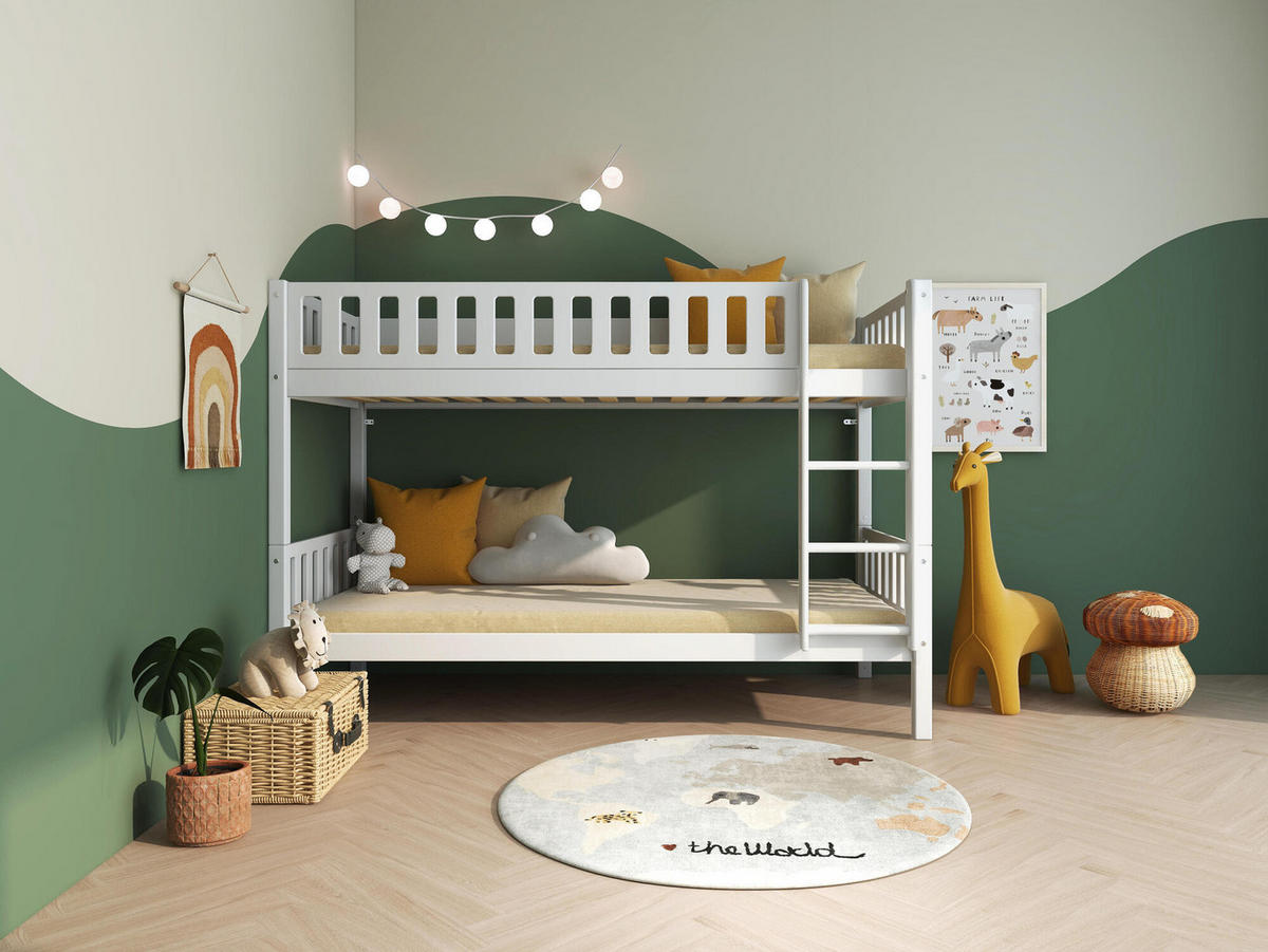 ETAGENBETT VIGGO Weiß 208x102x144 cm - Weiß, Holz - FURNLUX