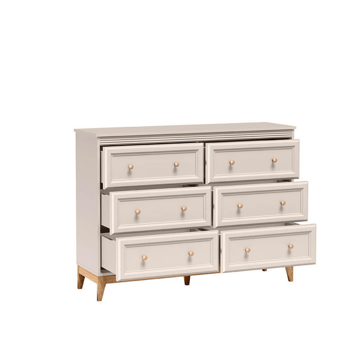 KOMMODE Windsor W-3 135,5 x 100 x 40,5 cm Kaschmir - Kaschmir/Eichefarben, Eichenholz/Holzwerkstoff (135.5/100/40.5cm) - Koseto