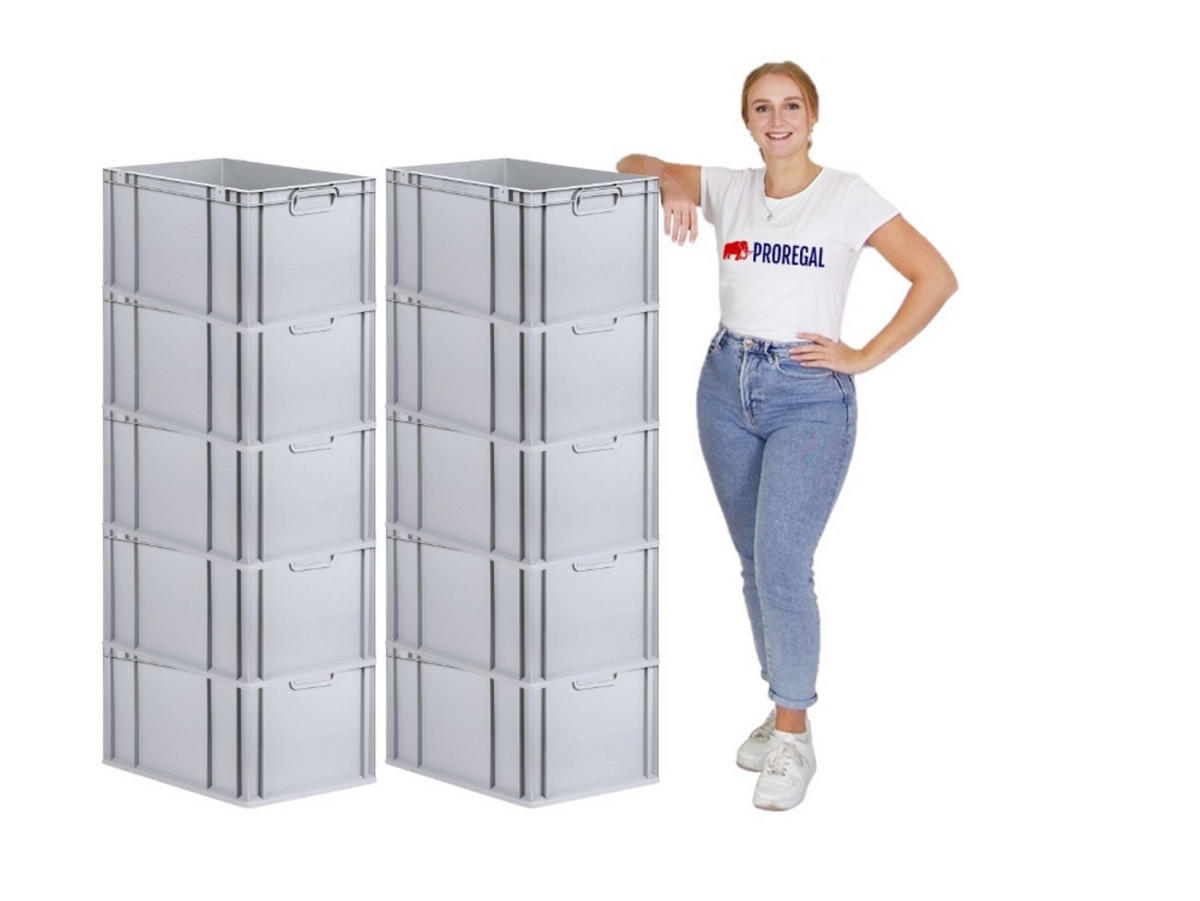 EUROBOX Nextgen Economy Griffe Geschlossen 32x40x60cm 65 Liter - Grau, Kunststoff (40/32/60cm) - PROREGAL
