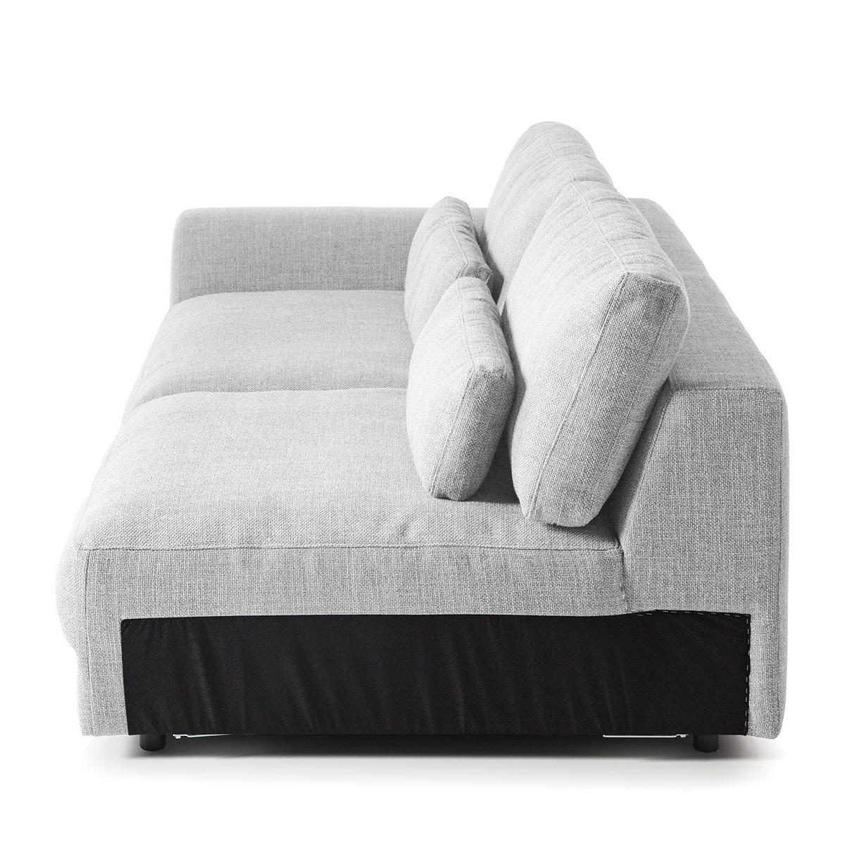 3-SITZER MODULSOFA - Hellgrau, Textil (228/80/117cm) - home24