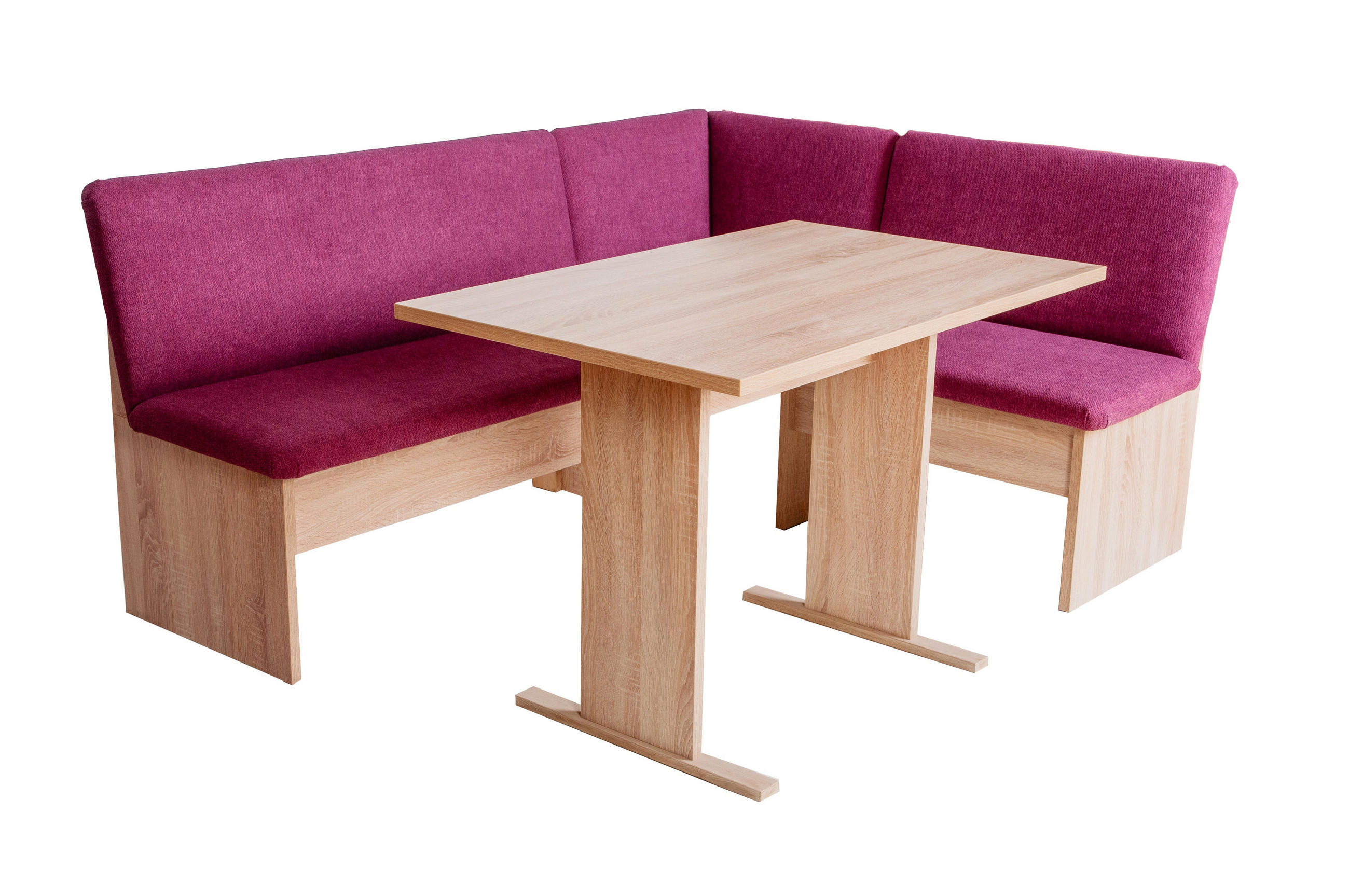 ECKBANKGRUPPE Die Vielseitige Tisch I - Eichefarben/Violett, Holzwerkstoff/Textil (145/86/185cm) - Kundler Home