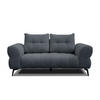 SOFA SALVINI 2-Sitzer, dunkelblau - Schwarz/Dunkelblau, Holzwerkstoff/Textil (176/88/99cm) - Courtois Laville