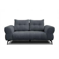 SOFA SALVINI 2-Sitzer, dunkelblau - Schwarz/Dunkelblau, Holzwerkstoff/Textil (176/88/99cm) - Courtois Laville