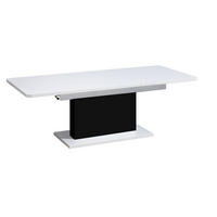 COUCHTISCH rechteckig Weiß Hochglanz - Schwarz matt 126/70/58 cm - Weiß Hochglanz/Schwarz, Holzwerkstoff (70/126/57cm) - designimpex